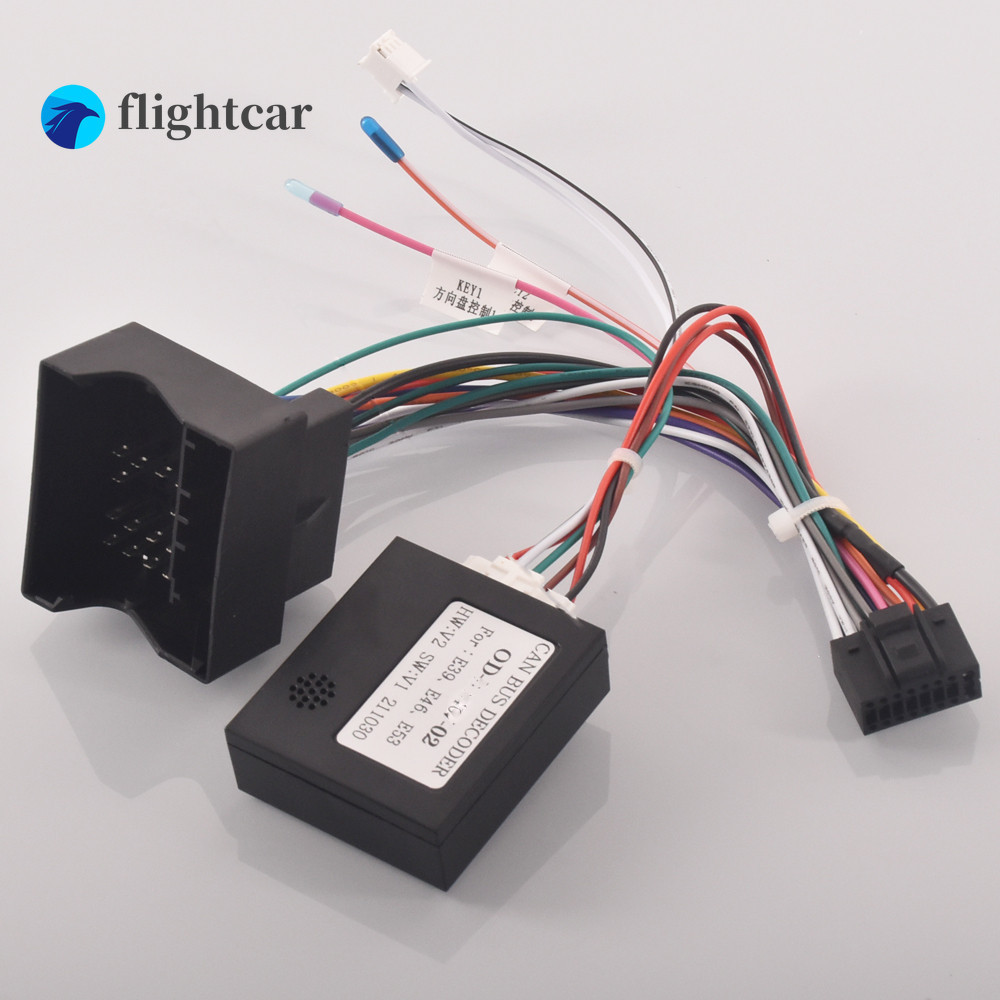 (FT) รถวิทยุสเตอริโอสายไฟอะแดปเตอร์สาย Android 16pin สําหรับ BMW E46 E87 E65 E66 E67 พร้อม Quadlock