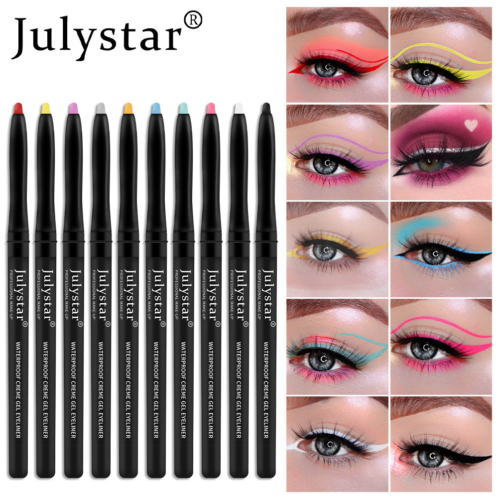 Julystar อายไลเนอร์เจล ดินสอเขียนขอบตา ซูมได้ละเอียดมาก กันน้ํามัน ไม่เลอะ ธรรมชาติ ติดทนนาน