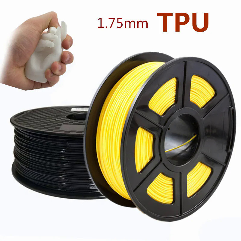 1.75mm TPU Elastic Flexible 3D Printer Filament 95A Rubber Material Roll Flex 1kg 500g 250g Red Blac