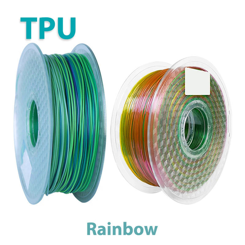 Elastic Flexible 3D Printer Filament 250g/500g/1kg TPU Rainbow 3D Printing Rubber Material 1.75mm 95