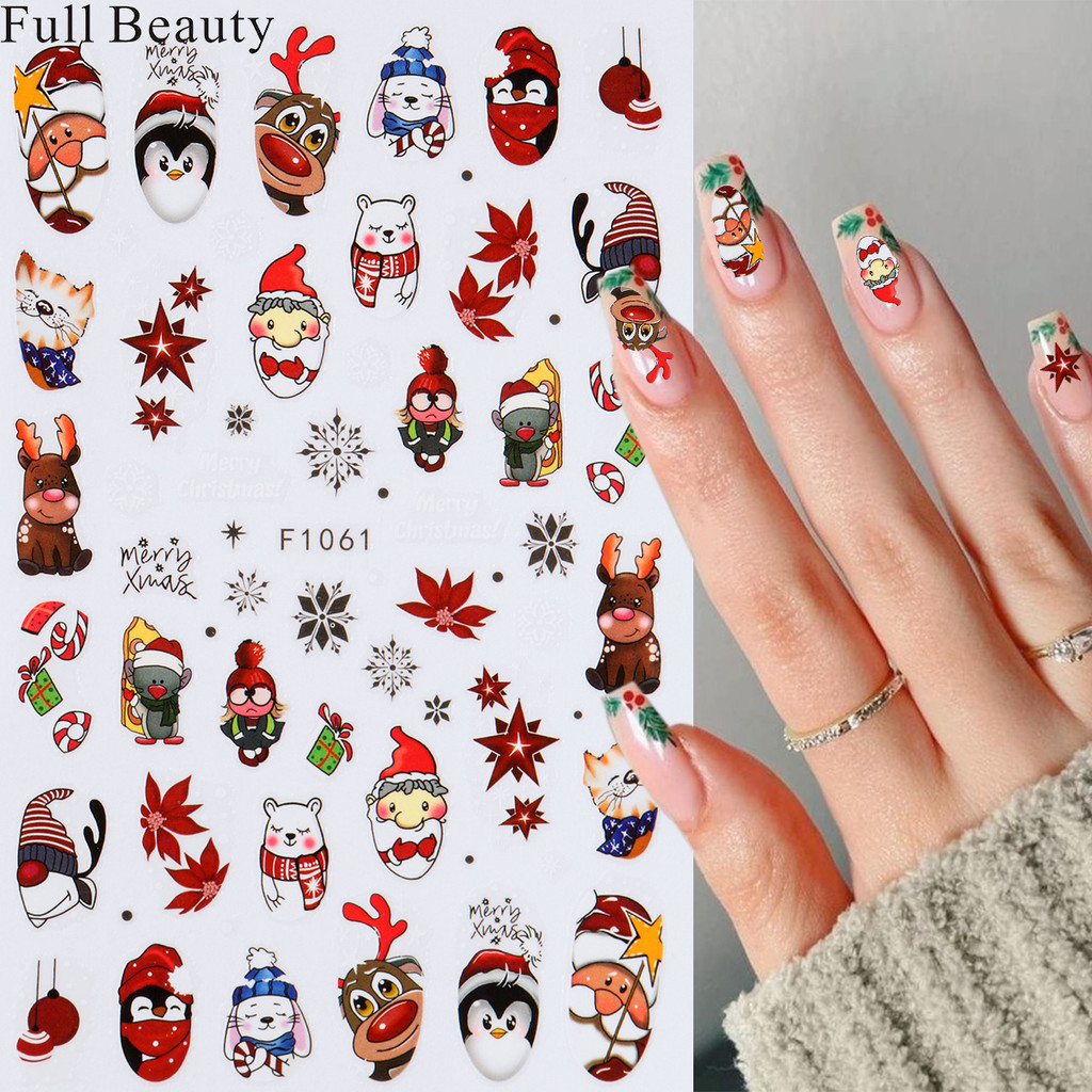 3d Christmas Series Santa Claus Little Penguin Cursor Backing Time Monana สติกเกอร์