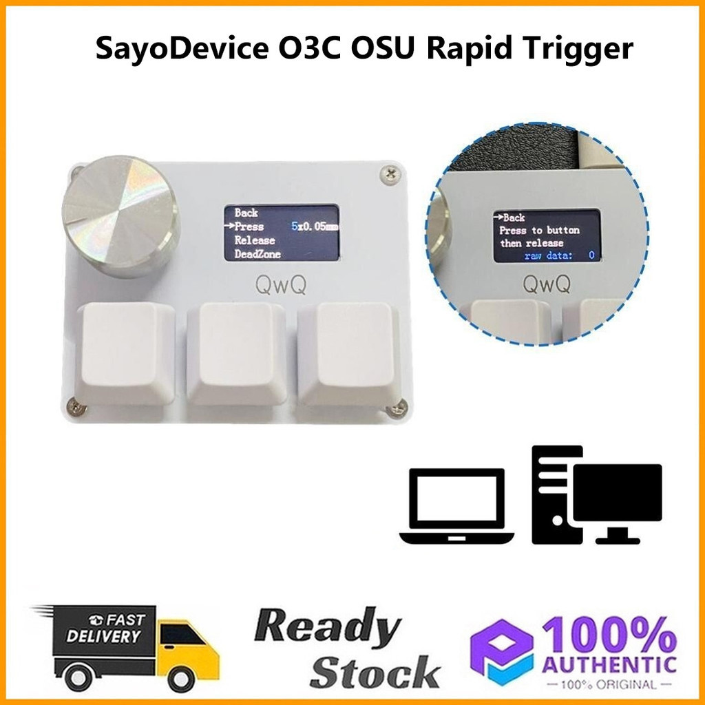 Sayodevice O3C OSU Rapid Trigger Keypad Macro Mechanical Keyboard IPS หน้าจอสี Knob คีย์บอร์ดเกมการเ