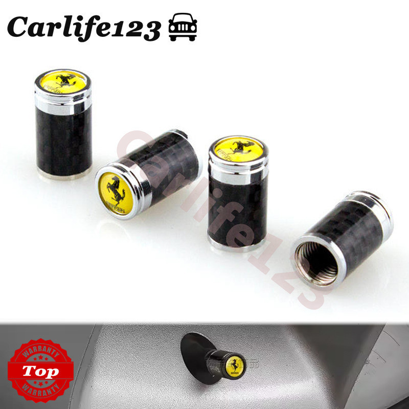 Ferrari 488 812 F430 F12 F458 โลโก้รถดัดแปลง Air Valve Cap ยาง Core Cover คาร์บอนไฟเบอร์