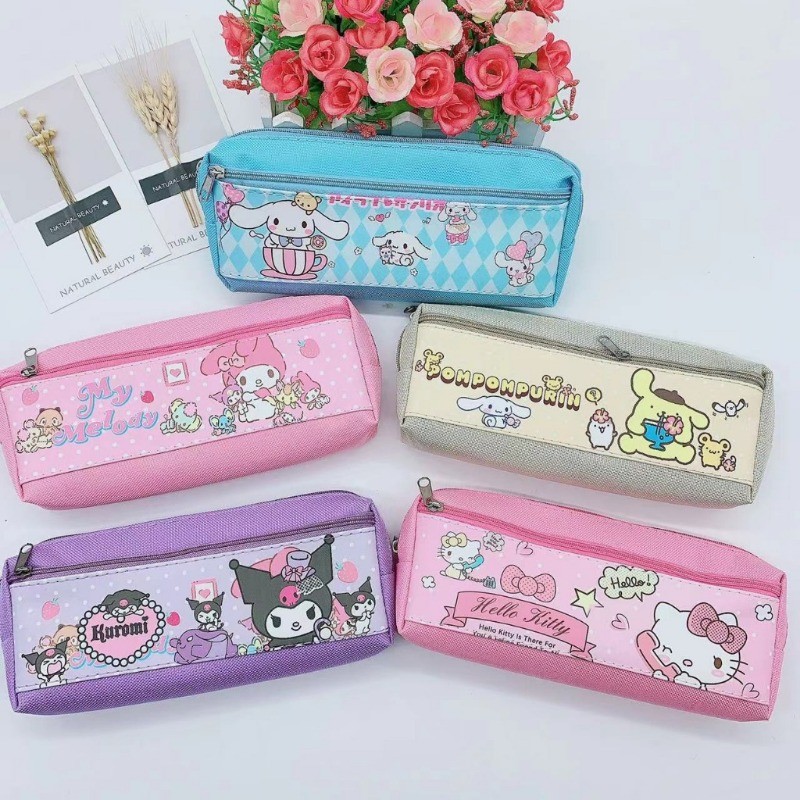 จัดส่งจากประเทศไทย Sanrio กระเป๋าดินสอ ลายการ์ตูน kuromi Kawaii เครื่องเขียน สําหรับเด็กนักเรียน กระเป๋าดินสอความจุสูง