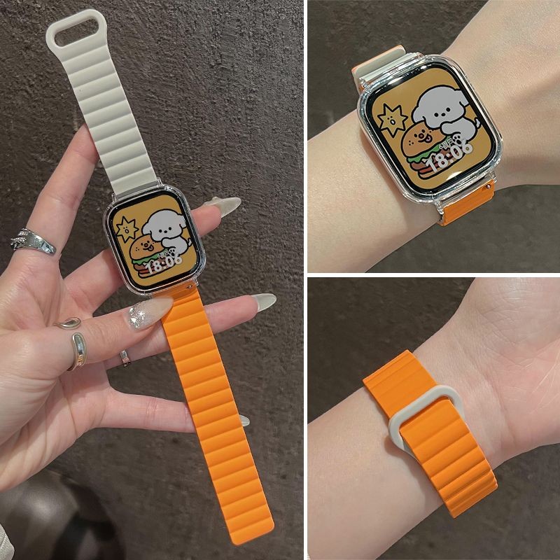คู่สีแม่เหล็กสายนาฬิกาซิลิโคนสําหรับ Xiaomi Redmi นาฬิกา 4 3 3 Active สร้อยข้อมือสายรัดข้อมือ Xiaomi Mi Watch Lite เปลี่ยนอุปกรณ์เสริม