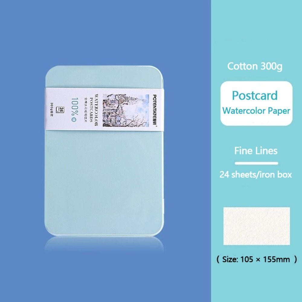 กระดาษสีน้ํา COSSY, A6 หนังสือสีน้ําแบบพกพาหยาบ, Travel Cotton Artist โปสการ์ดกล่องดีบุก ราคา ถูกที่สุด ดีลบีเคเค แกลเลอรีภาพที่ 3