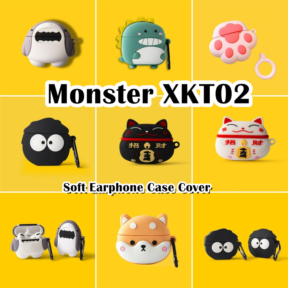 【Case Home】นําไปใช้กับ Monster XKT02 เคส Case เคสหูฟัง การ์ตูนน้ําเย็น ซิลิโคนนุ่ม เคส เคสหูฟัง NO.1