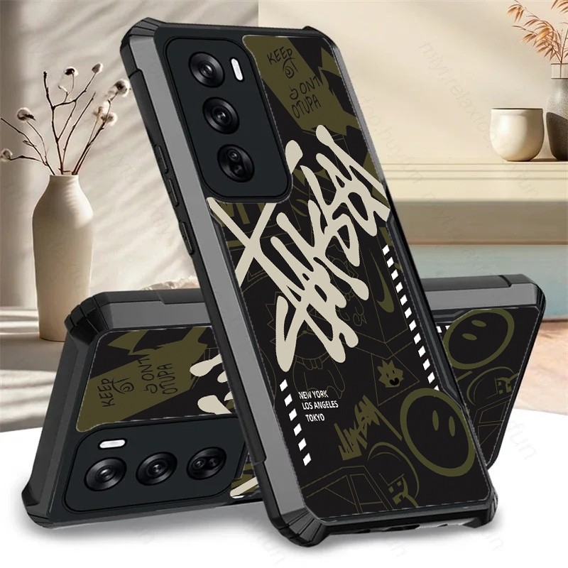 เคสโทรศัพท์โปร่งใสสําหรับOppo Reno 12fs 11f 10 9 8t 8z 7z 7se 6z 5 4 3 2z 4g/5g Pro Plus Shockฤดูใบไ