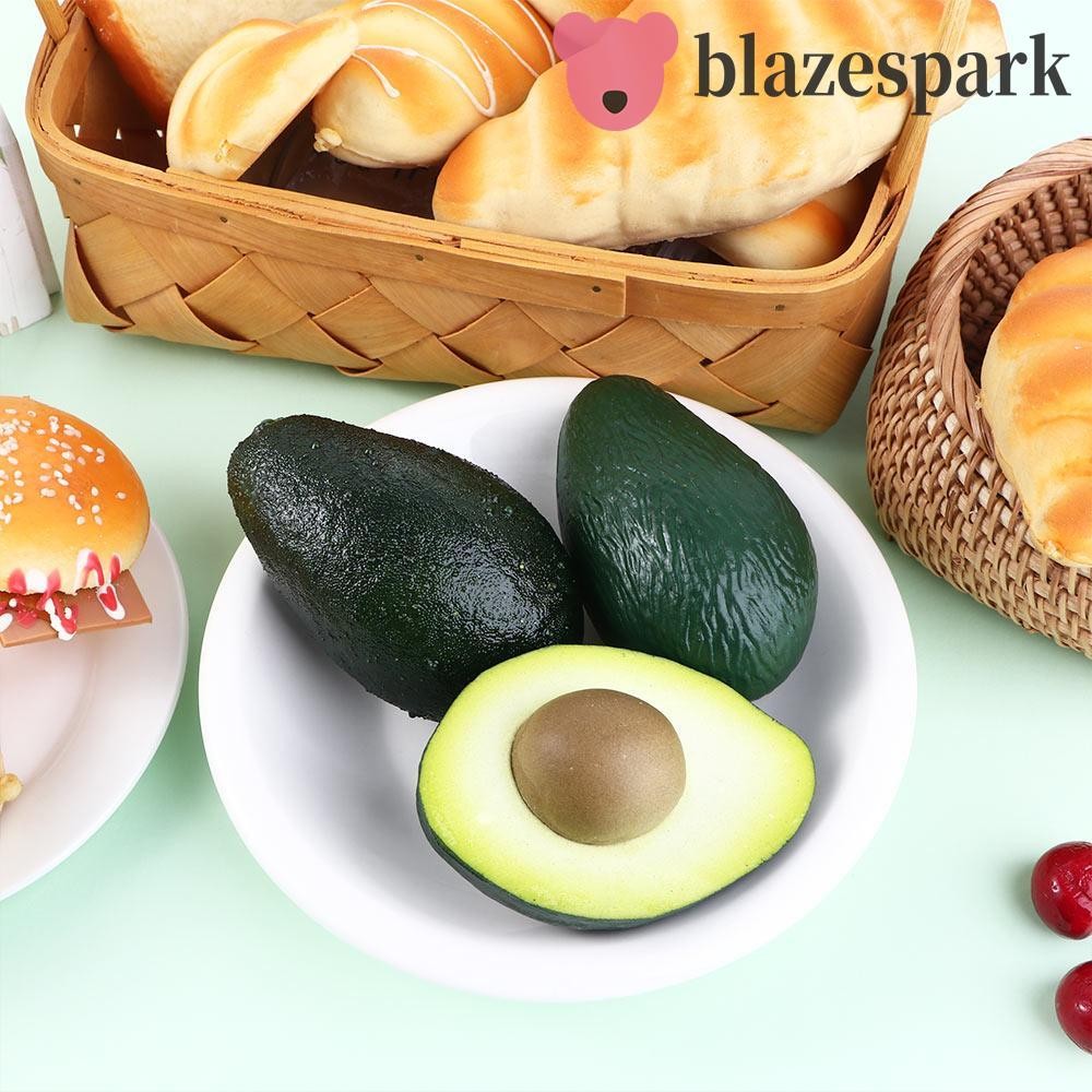 Blazespark ตกแต่งโต๊ะคุณภาพ 1 ชิ้นผลไม้ปลอมเล่นตลกอุปกรณ์สําหรับบ้าน,ร้านขายผลไม้,อนุบาลเหมือนจริงอะโวคาโดประดิษฐ์