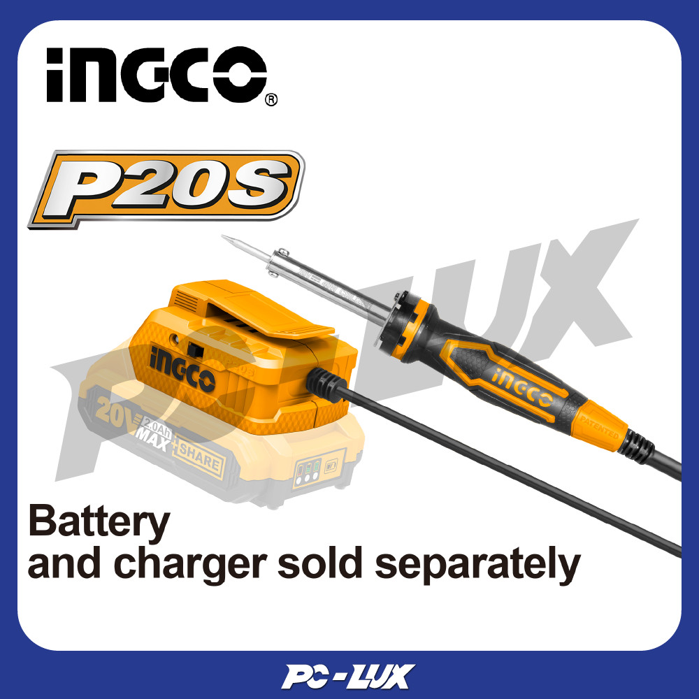 INGCO หัวแร้งลิเธียมไอออน 20V ไม่รวมแบตและที่ชาร์จ CSILI2001