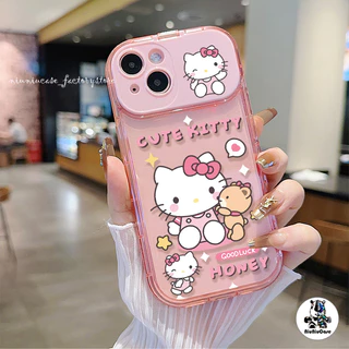 🔥ส่งจากไทย🔥น่ารักสีสันสดใสพร้อมกระจกแต่งหน้าสำหรับ iPhone 11 15 14 13 12 Pro MAX 7 8 14 Plus XR X XS MAX เคส Cartoon Cat