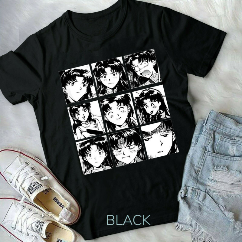 ใหม่ Evangelion,misato Katsuragi,Neon Genesis Evangelion,Vaporwave,เสื้อยืด Unisex ใหม่