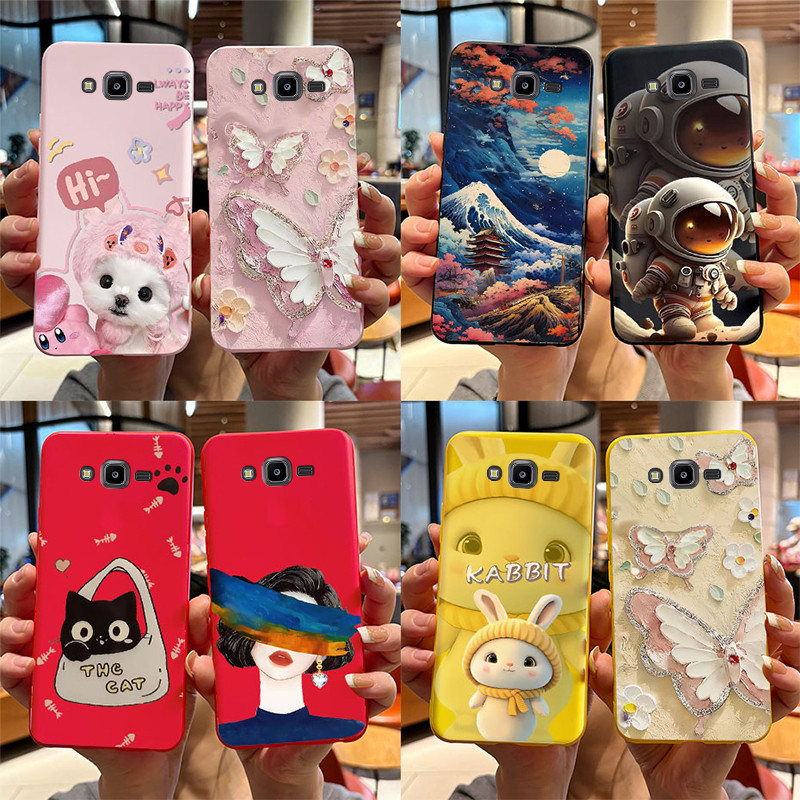 สําหรับ Samsung Galaxy J7 Core / J7 Neo / J7 NXT SM-J701F J701M J700F Matte Candy ปลอกเคสโทรศัพท์นักบินอวกาศพิมพ์ฝาครอบ TPU Soft Cases