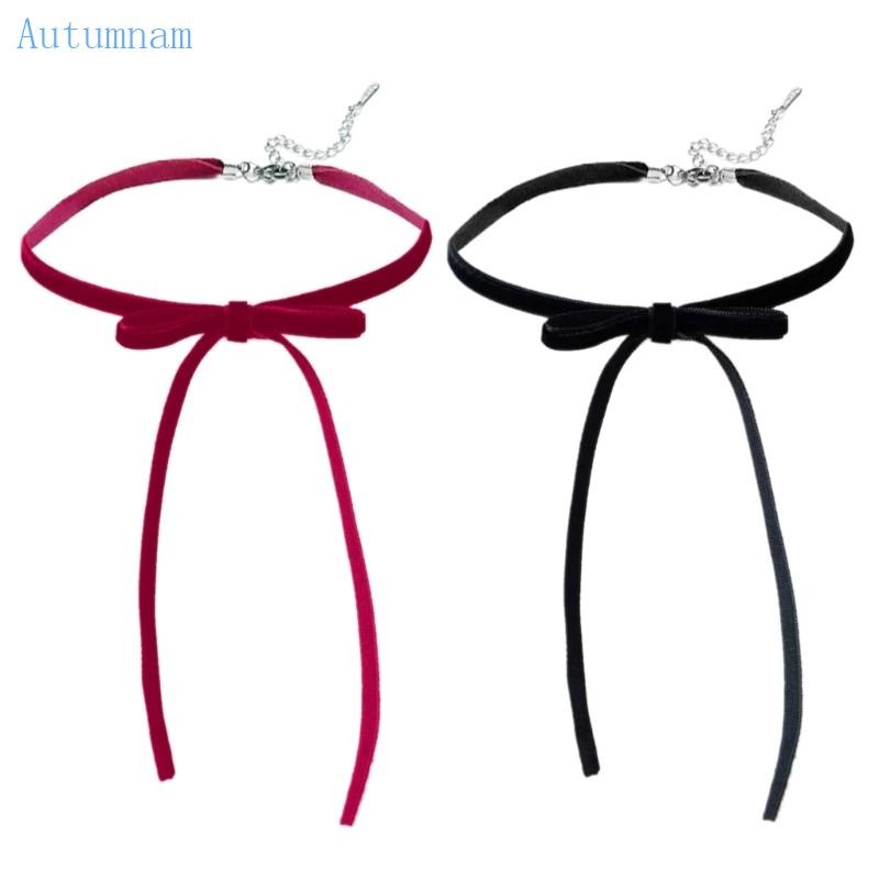 Autu ที่ไม่ซ้ํากัน Bowknot Chokers เครื่องประดับคอที่สะดวกสบายและปรับได้สําหรับ Fashionistas