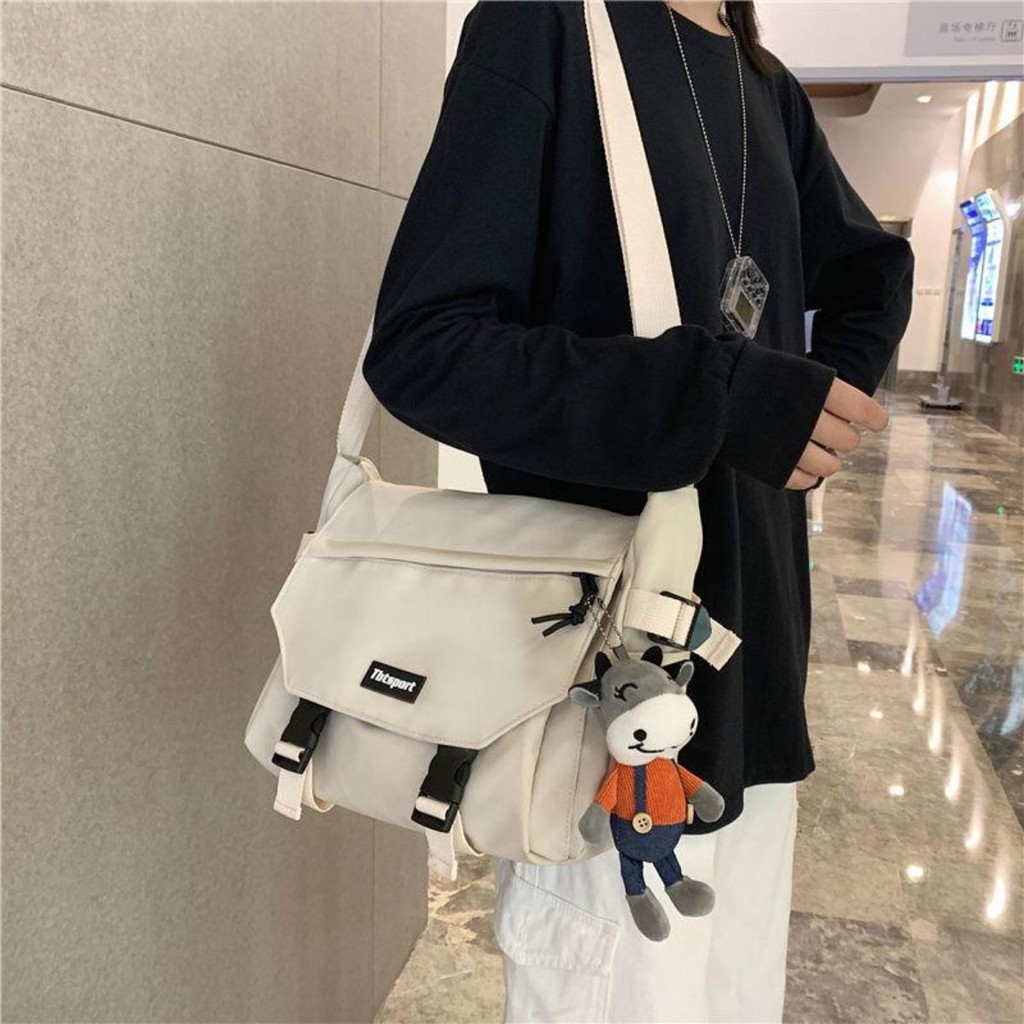 กระเป๋า bag กระเป๋าสะพายข้างผู้ชายแบรนด์น้ำฮาราจูกุกระเป๋าสะพายข้างนักเรียนชั้นเรียนกระเป๋าสะพายลำลองญี่ปุ่นหญิ