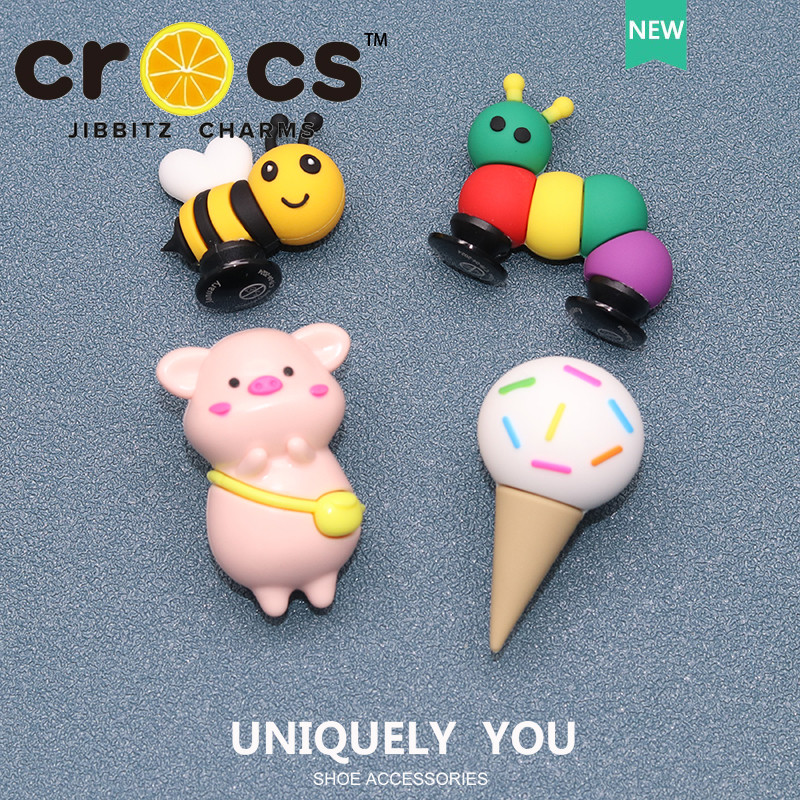 jibbitz crocs charm หัวเข็มขัด 3D สามมิติ Bee Piggy Donut เพิ่มสไตล์ให้รองเท้า จิ๊บบิท ตัวติดรองเท้า crocs