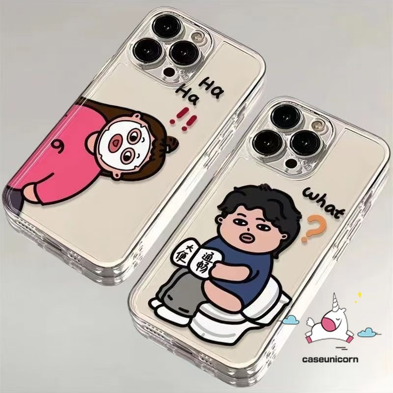 Creative Simpleการ์ตูนตลกคู่สําหรับIPhone 13 12 15 11 14 Pro Max 7Plus XR X XS Max 14 7 15 8 Plus SE 2020 น่ารักGraffitiแฟชั่นคนรักโปร่งใสปกอ่อน