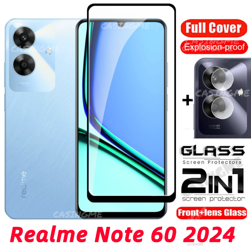 Realme หมายเหตุ 60 60x 2024 ป้องกันหน้าจอโปร่งใสคลุมทั้งหมดฟิล์มสําหรับ Realme หมายเหตุ 60 Note60 60 หมายเหตุ RealmeNote60 4G 5G 2024 กระจกนิรภัยเลนส์กล้อง