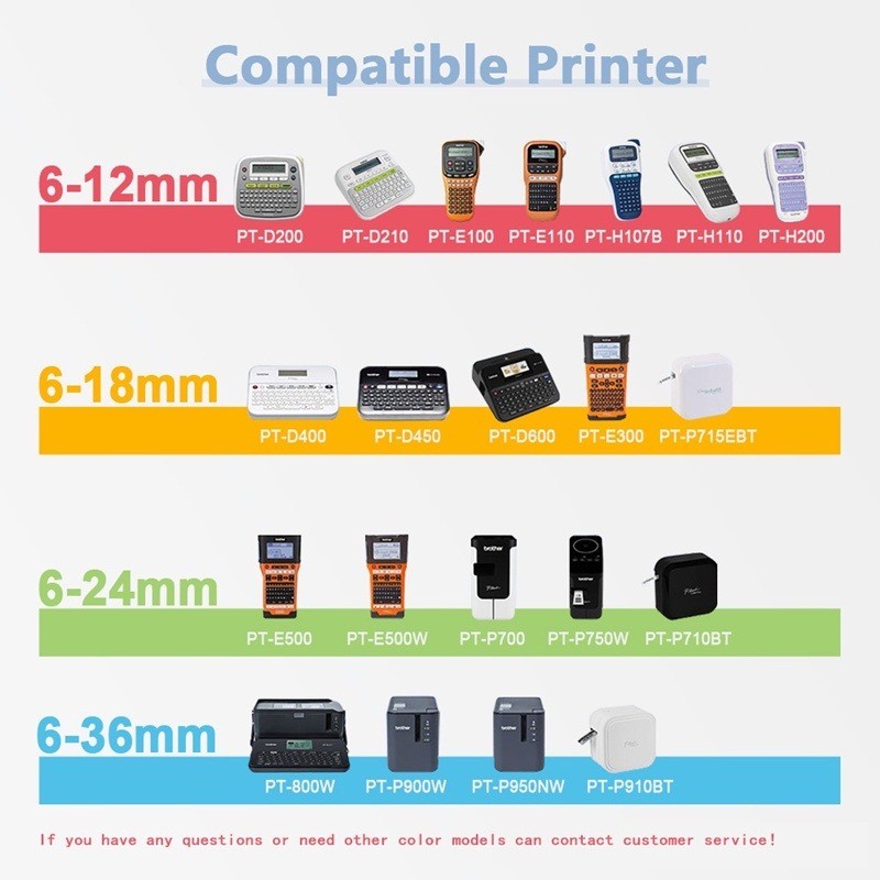 6/9/12/18/24 มม.TZE231 เทปฉลากสําหรับ Brother Tze-231 Tze231 Tz-231 Tz231 Tz231 TZe221 Laminated P-Touch Tze ป้ายเทปสําหรับ PTD220 PTD210 PTH110 PT400D80 PT12 PT12D600 PT12 PTD80 PTD600 PT400D