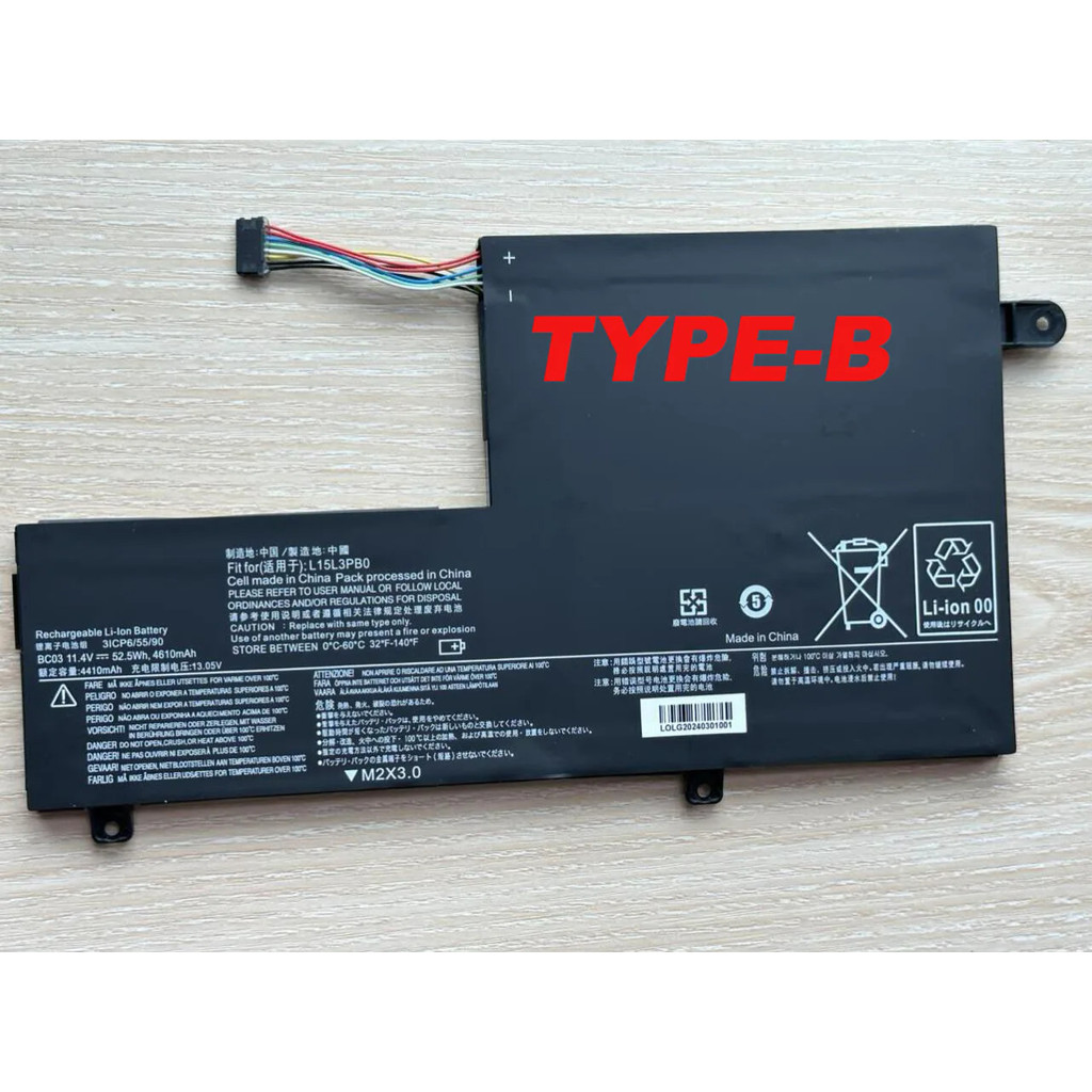 11.4V 52.5Wh L15C3PB1 L15M3PB0 แบตเตอรี่แล็ปท็อป For Lenovo IdeaPad 330S-14IKB 330S-15IKB 330S-15ARR
