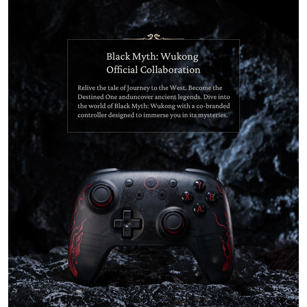 8bitdo Ultimate 2C คอนโทรลเลอร์เล่นเกมไร้สายสําหรับพีซี, Windows 10, 11, ขวดเหล้าไอน้ํา, Raspberry Pi, Android - Black Myth: Wukong