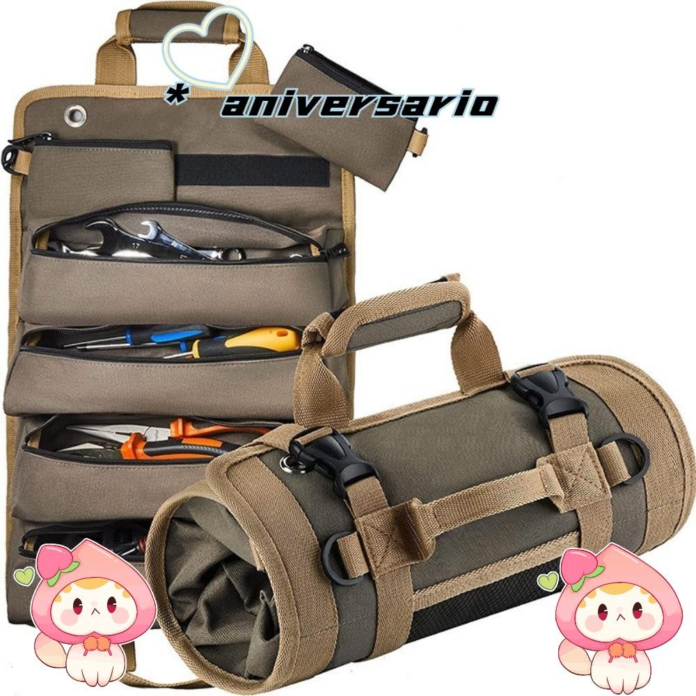 Aniversario Tool Roll Up Bag, Heavy Duty Organizer Roll Up Tool Bag, ประแจม้วนเครื่องมือ 3 กระเป๋าที่ถอดออกได้เครื่องมือม้วนกระเป๋าเครื่องมือ