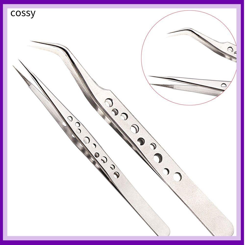 Cossy Eyelash Tweezer ที่มีประโยชน์โค้งตรง Nippers คลิปเครื่องมือ
