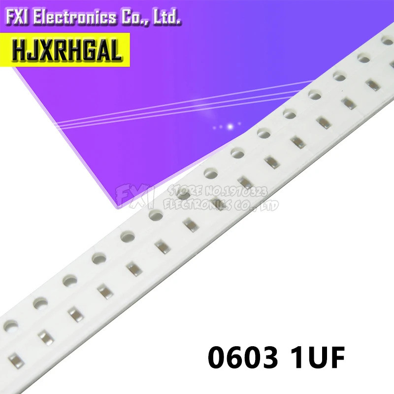100pcs 1UF X5R ข้อผิดพลาด 10% 16V 0603 105 SMD หนาฟิล์มชิป Multilayer ตัวเก็บประจุเซรามิคใหม่เดิม