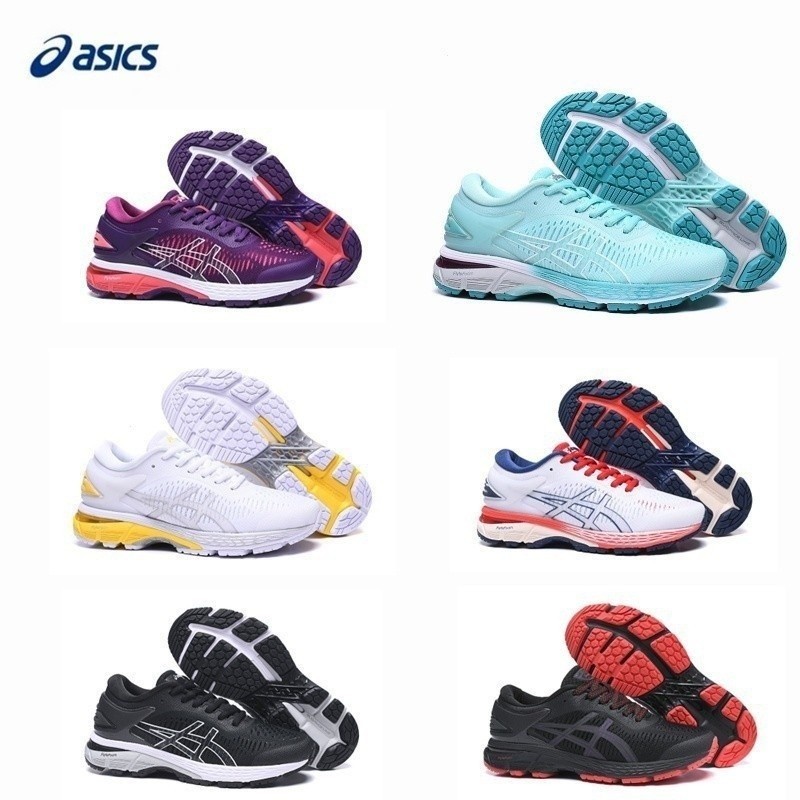 (8989) รุ่นยอดนิยมซื้อรองเท้าวิ่งผู้หญิง6สี Asics GEL-KAYANO 25เสถียรดูดซับแรงกระแทกและดูดซับแรงกระแ