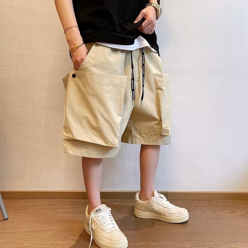 M-5XL แฟชั่นลำลองหลวมพลัสขนาดหลายกระเป๋ากางเกงขาสั้นคาร์โก้ กางเกงขาสั้นผู้ชาย