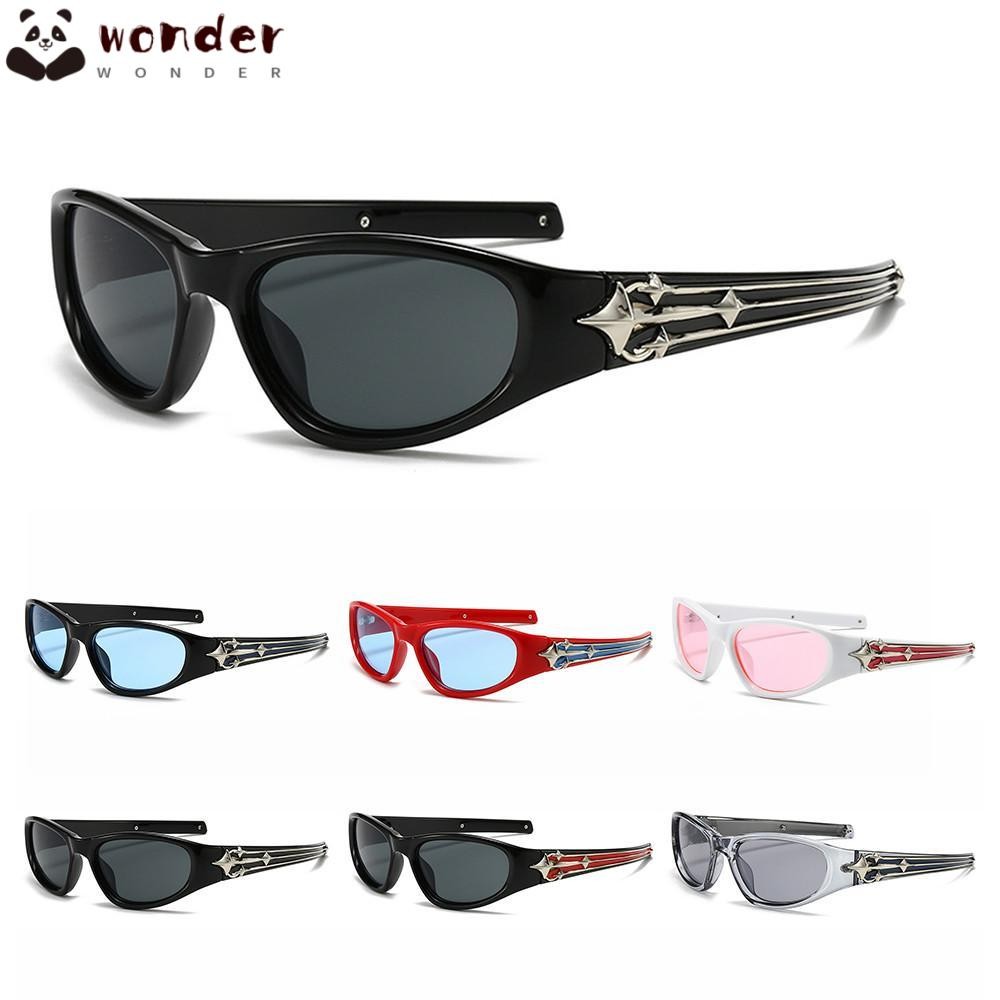 Wonder แว่นกันแดดกีฬา, Y2K Fashion Designer Sun Glasses, Luxury Brand Punk Mens Shades for Women & Men