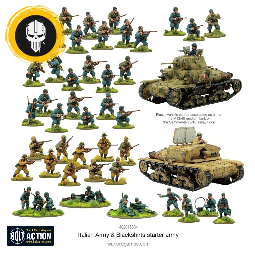[พร้อมส่ง] WARLORD GAMES: BOLT ACTION: Italian Army & Blackshirts starter army โมเดลทหาร