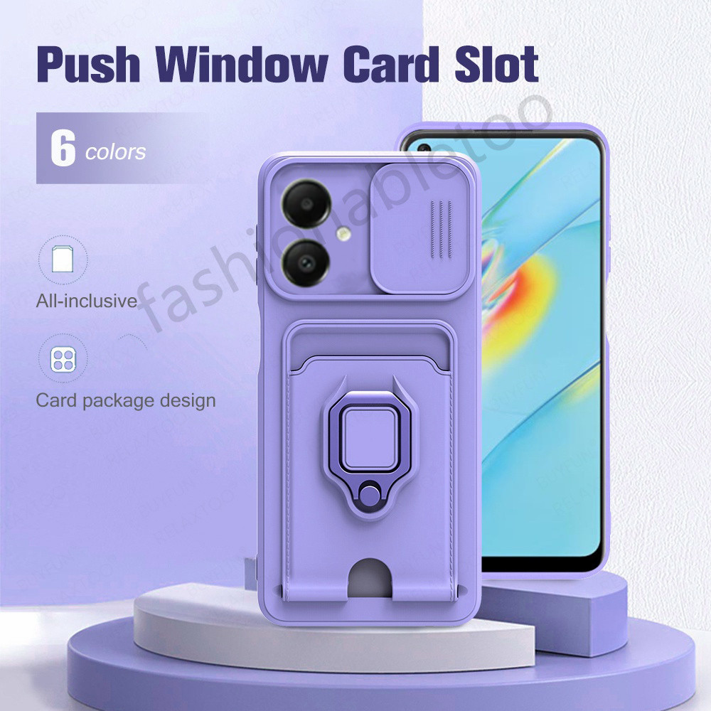 SAMSUNG สําหรับsamsung Galaxy A06 s A06s A 06s A16 A26 A36 A56 16 A 26 A 36 56 5Gเคสโทรศัพท์TPUซิลิโคนช่องใส่การ์ดวงเล็บPushเลนส์กล้องกันกระแทกป้องกันBacKฝาครอบ