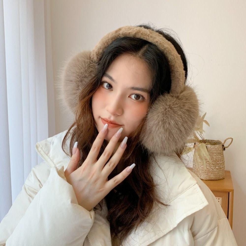 ที่ปิดหูกันหนาวอุ่นๆ กับมืออุ่นตุ๊กตานุ่ม ขนหนาป้องกันลม พับได้ง่าย