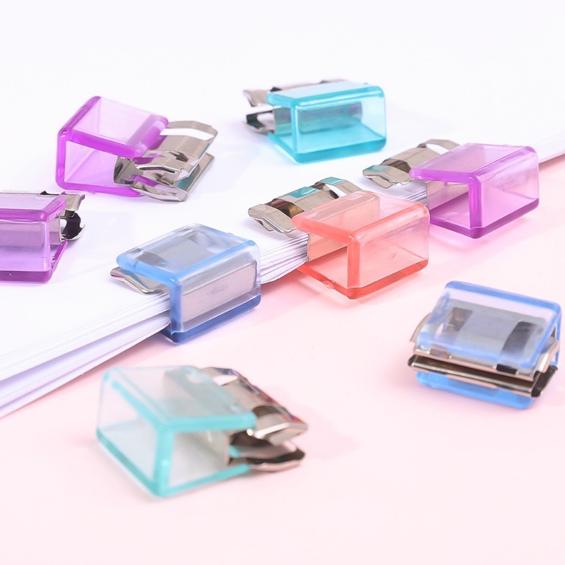 คลิปดัชนีแฟ้มพลาสติกสีสันสดใส 10 ชิ้น - คลิป Pusher Binder ที่เรียบโปร่งใส - โฟลเดอร์คัดแยกเอกสารโรงเรียนสํานักงาน