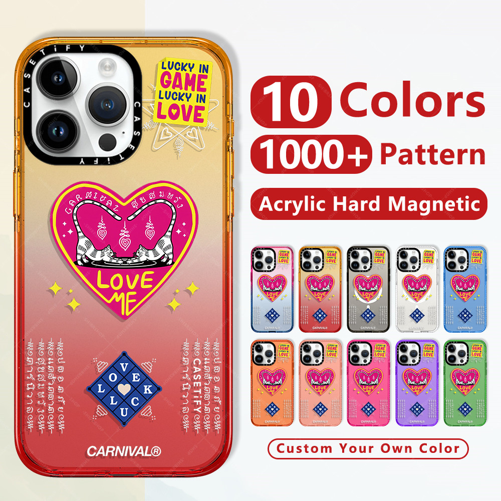 แฟชั่นกันกระแทกใสแข็งใสไอโฟนแม่เหล็กชาร์จได้caseเคสThailand Street Carnival หัวใจสีชมพูสําหรับ Iphone 16 Pro 14 Pro Max 12 15 13 15 Plusหรูหราคุณภาพสูงยี่ห้อป้องกันสีเหลืองฝาปิดใสขอบเรียบแข็งปกป้องโทรศัพท์มือถืออุปกรณ์เสริมสำหรับ Tify