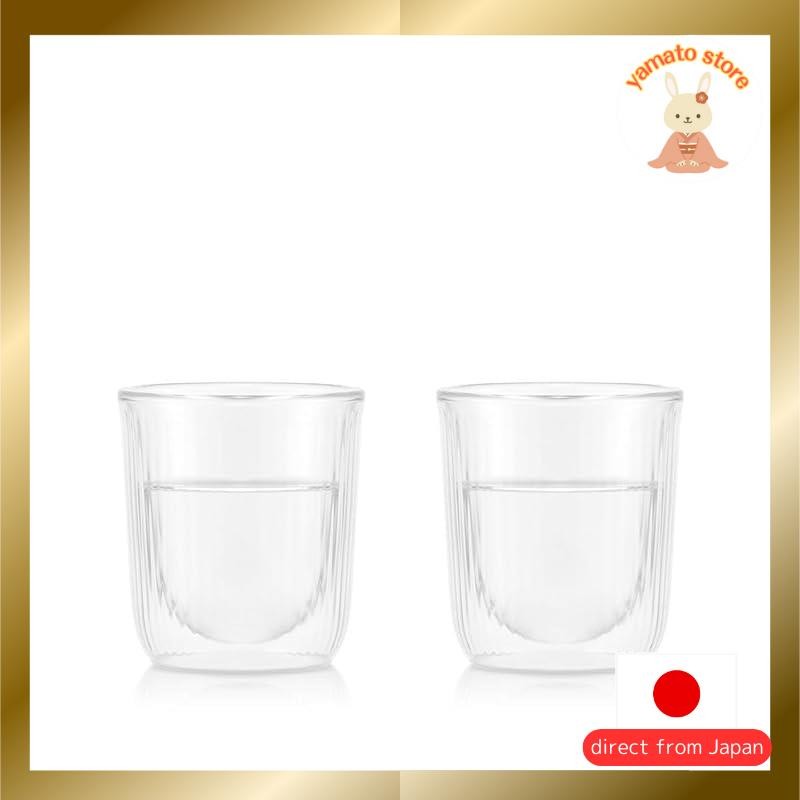 BODUM Bodum Glass Cup Tumbler DOURO Douro Double Wall Sake Glass 145ml Set of 2, Thermal Insulation,