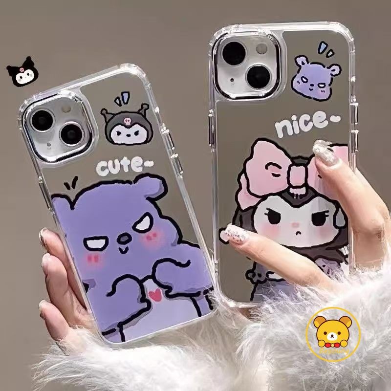 การ์ตูน Kuromi คู่กระจกสําหรับ Vivo V40 Pro Lite V40E Y37 Y37M Y36T Y300 Pro 5G Y200 Pro 5G X200 Pro