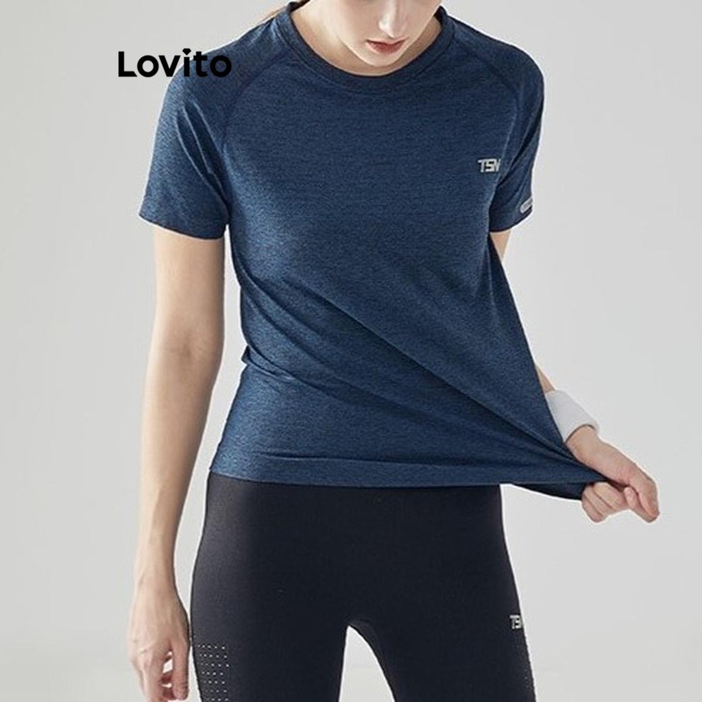 Lovito เสื้อยืดกีฬาสำหรับผู้หญิง LNL77080