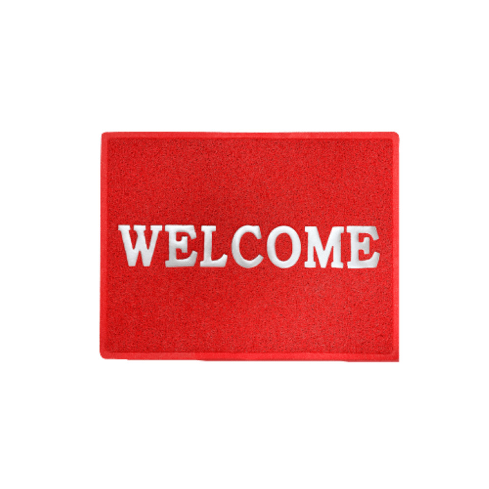 GlobalHouse GRAFFE พรมเช็ดเท้าดักฝุ่น WELCOME รุ่น KIRA-RE ขนาด 60x80x1.2 ซม. สีแดง สินค้าของแท้คุณภ