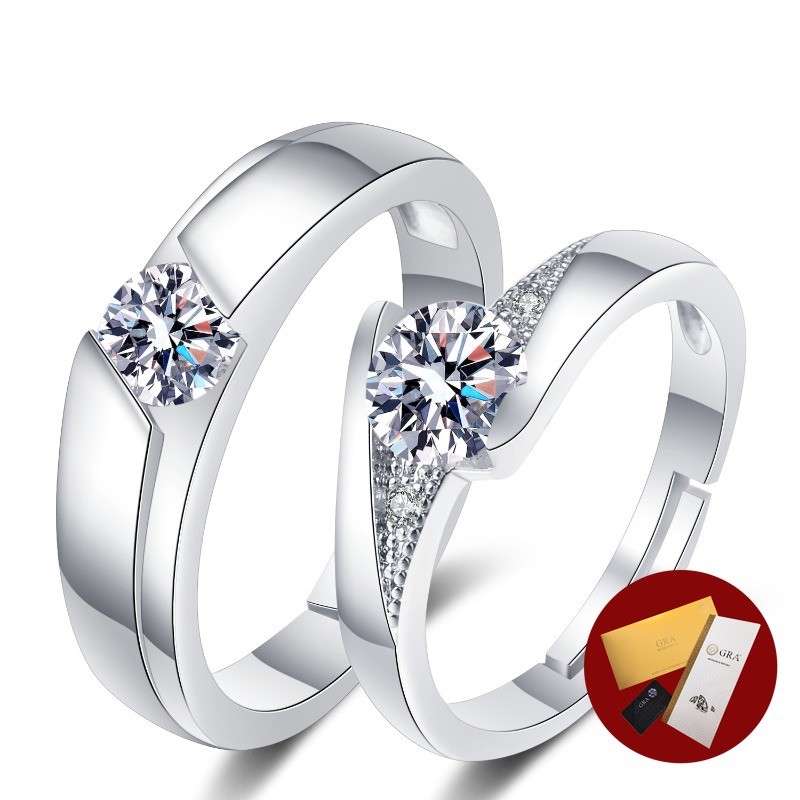 (พร้อมใบรับรอง Gra) S925 Silver Moissanite แหวนเพชรสีขาวใหม่เครื่องประดับงานแต่งงานแหวนเพชรหรูหรา