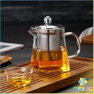 MIC แก้วกาชงชา ตัวกรองสแตนเลส ก้นออกแบบเป็นเหลี่ยม ไลฟ์สไตล์เม็กซิโก Glass teapot