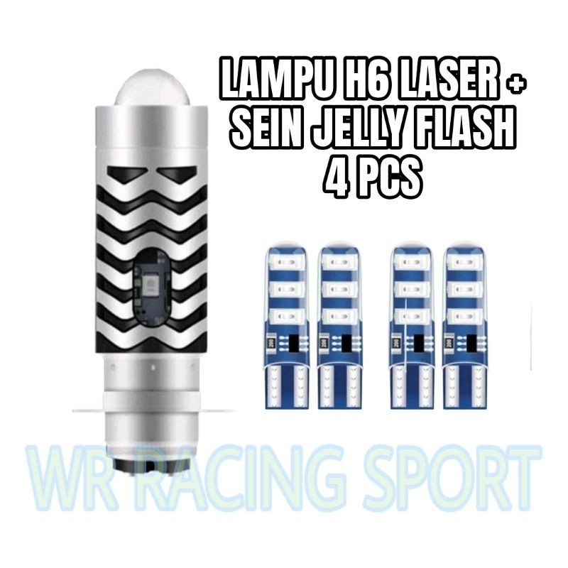 แพ็คเกจแพ็คเกจแพ็คเกจ | H6 เลเซอร์ PLUS TWILIGHT AC DC ด้านหน้าไฟ LED + JELLY FLASH TURN SIGNAL LIGH