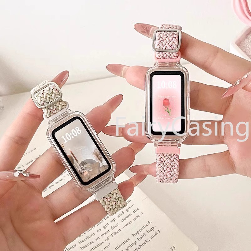 สายรัดไนลอนยืดหยุ่นสําหรับ Xiaomi Band 8 Active สายรัดข้อมือสร้อยข้อมือ SmartWatch สําหรับ Redmi Band 2 Breathable Soft Watchband อุปกรณ์เสริม