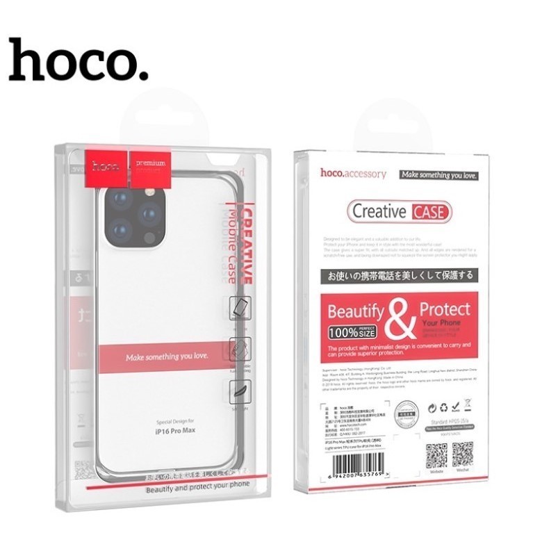 เคสใส Hoco ซิลิโคนนิ่ม สำหรับ iPhone 16e 16 Pro Max Plus 16Pro 16Plus 16Promax 11 12 13 14 15 ชนิดซิลิโคน ของแท้💯%