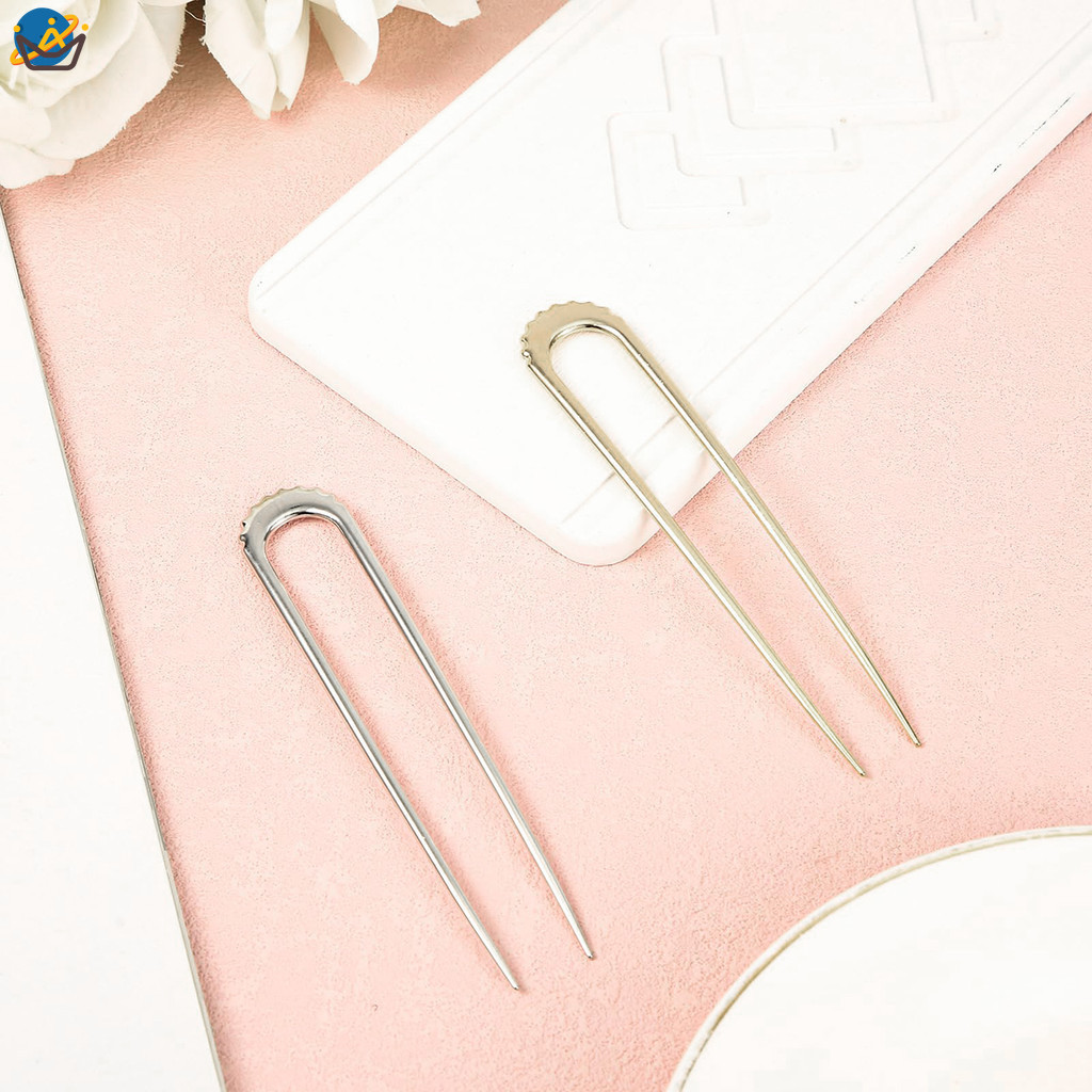 [YUE]French Hair Pins, U รูปผมส้อม Sticks โลหะ Hairpin ส้อม Elegant Updo Chignon Pins สําหรับผู้หญิงสาว Buns อุปกรณ์จัดแต่งทรงผม
