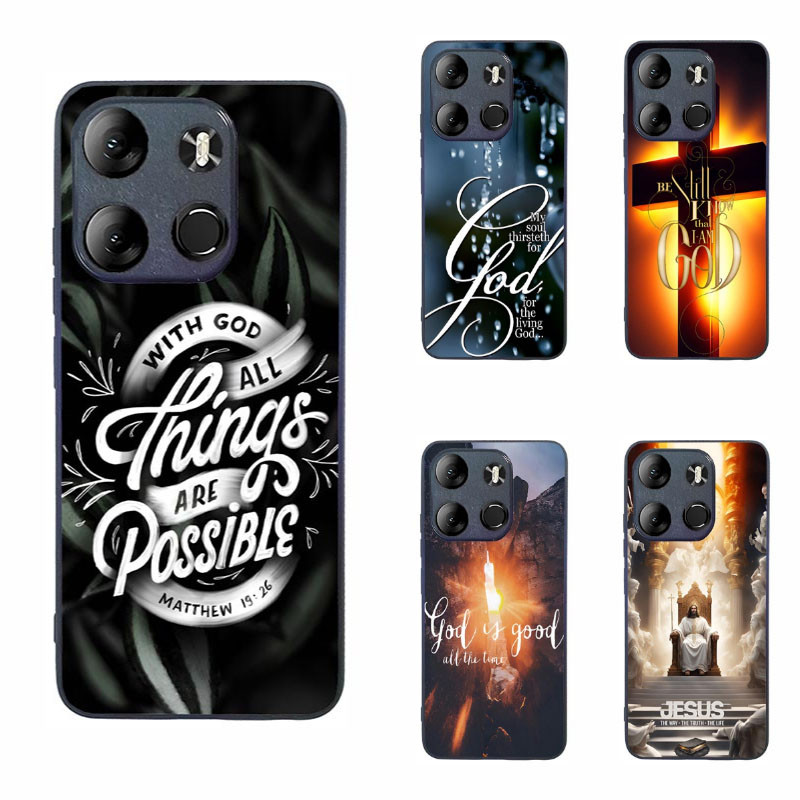 เคสสําหรับ Tecno Spark Go 2023 Jesus Christ Bible Verse 2 เคสโทรศัพท์ป้องกันความงามสีดํา