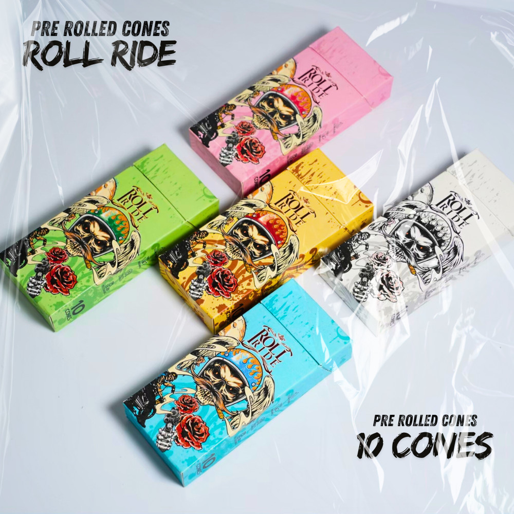 Pre-Rolled Cones Roll Ride กระดาษโรลสำเร็จ กระดาษนำเข้าจากยุโรป กระดาษธรรมชาติ กระดาษโรล 1 กล่อง 10 cones
