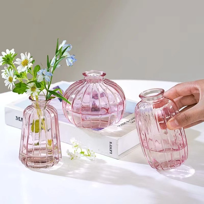 [พร้อมส่ง] แจกันแก้วสไตล์ฝรั่งเศส French-style glass vase แจกันเรียบง่าย ของแต่งบ้าน พร็อพถ่ายรูป ร้านกาแฟ