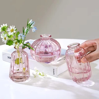 [พร้อมส่ง] แจกันแก้วสไตล์ฝรั่งเศส French-style glass vase แจกันเรียบง่าย ของแต่งบ้าน พร็อพถ่ายรูป ร้านกาแฟ